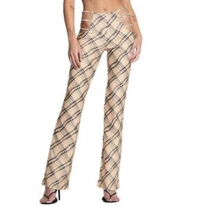 I.AM.GIA Tan Check Plaid Pants